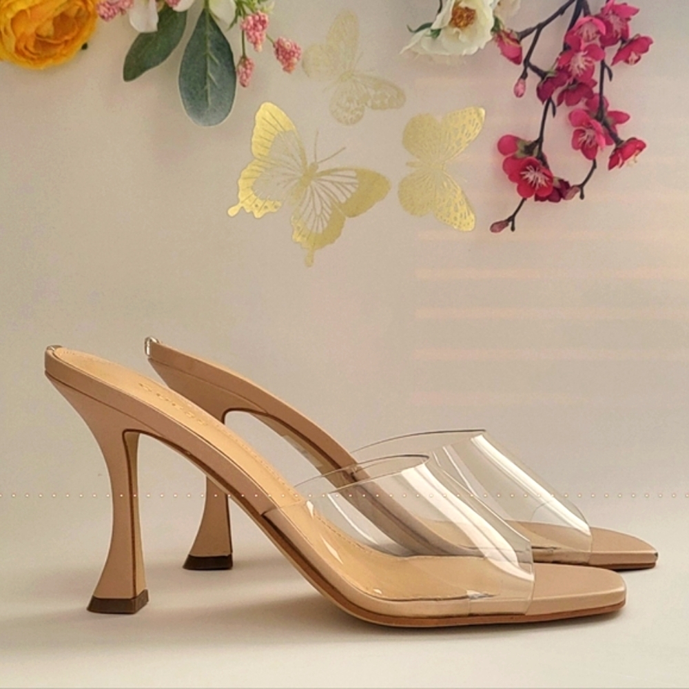 Guess Nude Clear PVC Mule Heels